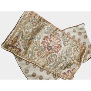 Waterford King Pillow Sham Jacquard Damask Floral Rope Trim Gold 36x20 Zip